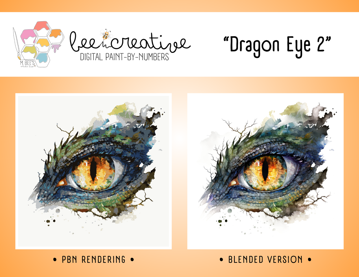 BEE CREATIVE Digital Paint by Number Kit {for Procreate} - DRAGON EYE 2