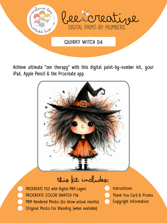 BEE CREATIVE Digital Paint by Number Kit {for Procreate} - QUIRKY WITCH 04
