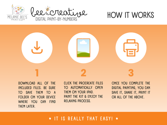 Kit de pintura digital por números BEE CREATIVE {para Procreate} - OASIS TROPICAL