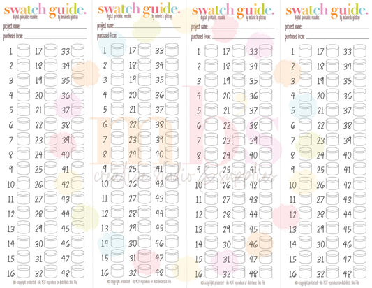 Guía digital descargable e imprimible de MB para PBN: GUÍA DE MUESTRAS para 48 PINTURAS