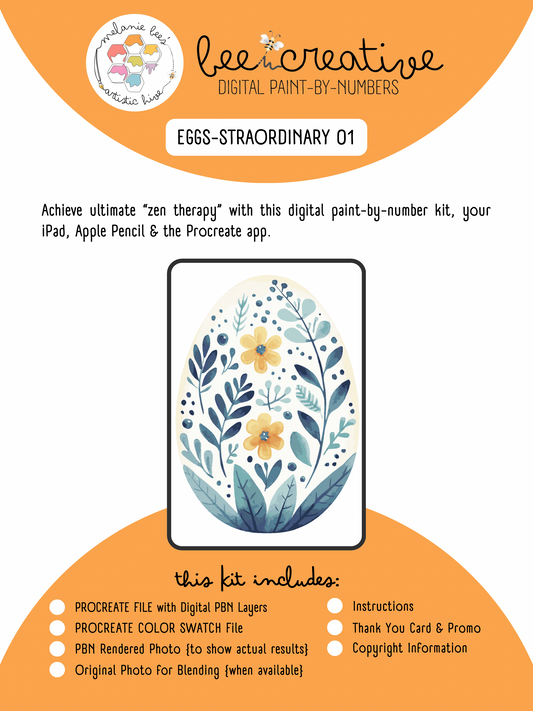 Kit de pintura digital por números BEE CREATIVE {para Procreate} - EGG-STRAORDINARY 01