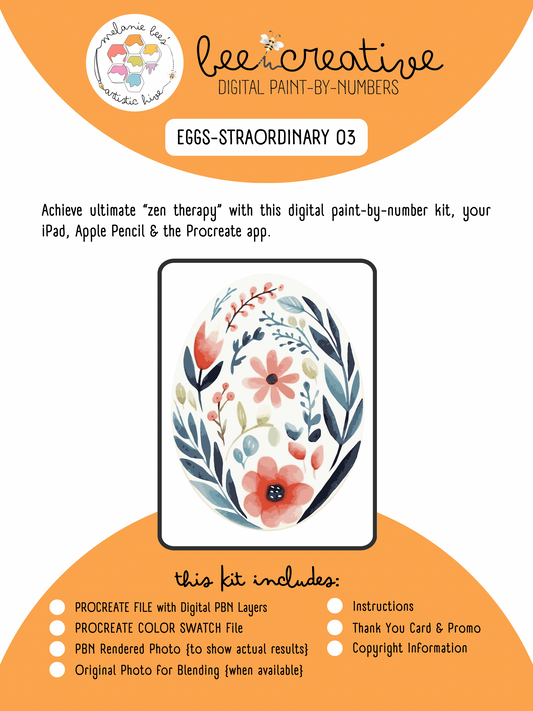 Kit de pintura digital por números BEE CREATIVE {para Procreate} - EGG-STRAORDINARY 03