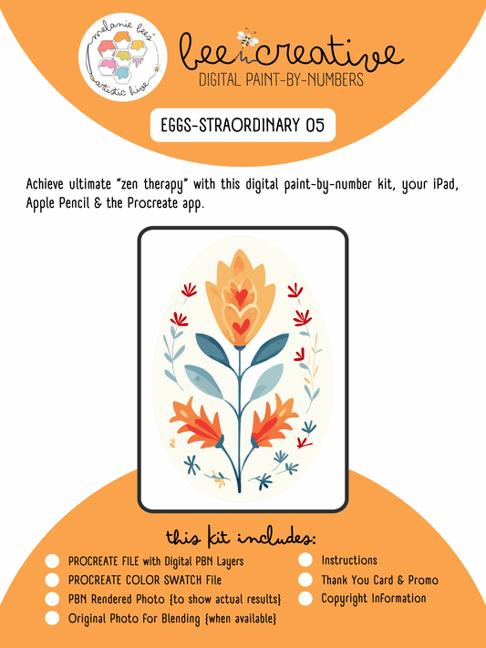 Kit de pintura digital por números BEE CREATIVE {para Procreate} - EGG-STRAORDINARY 05