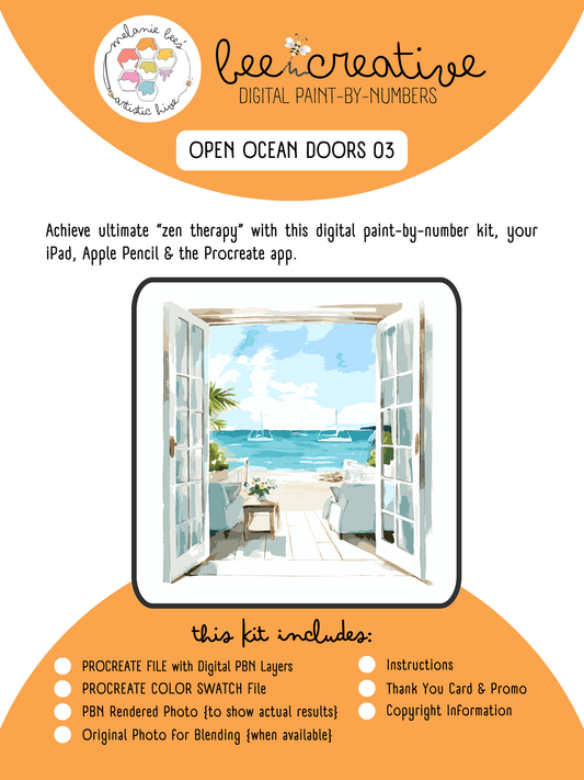 BEE CREATIVE Digital Paint by Number Kit {for Procreate} - OPEN OCEAN DOORS 03