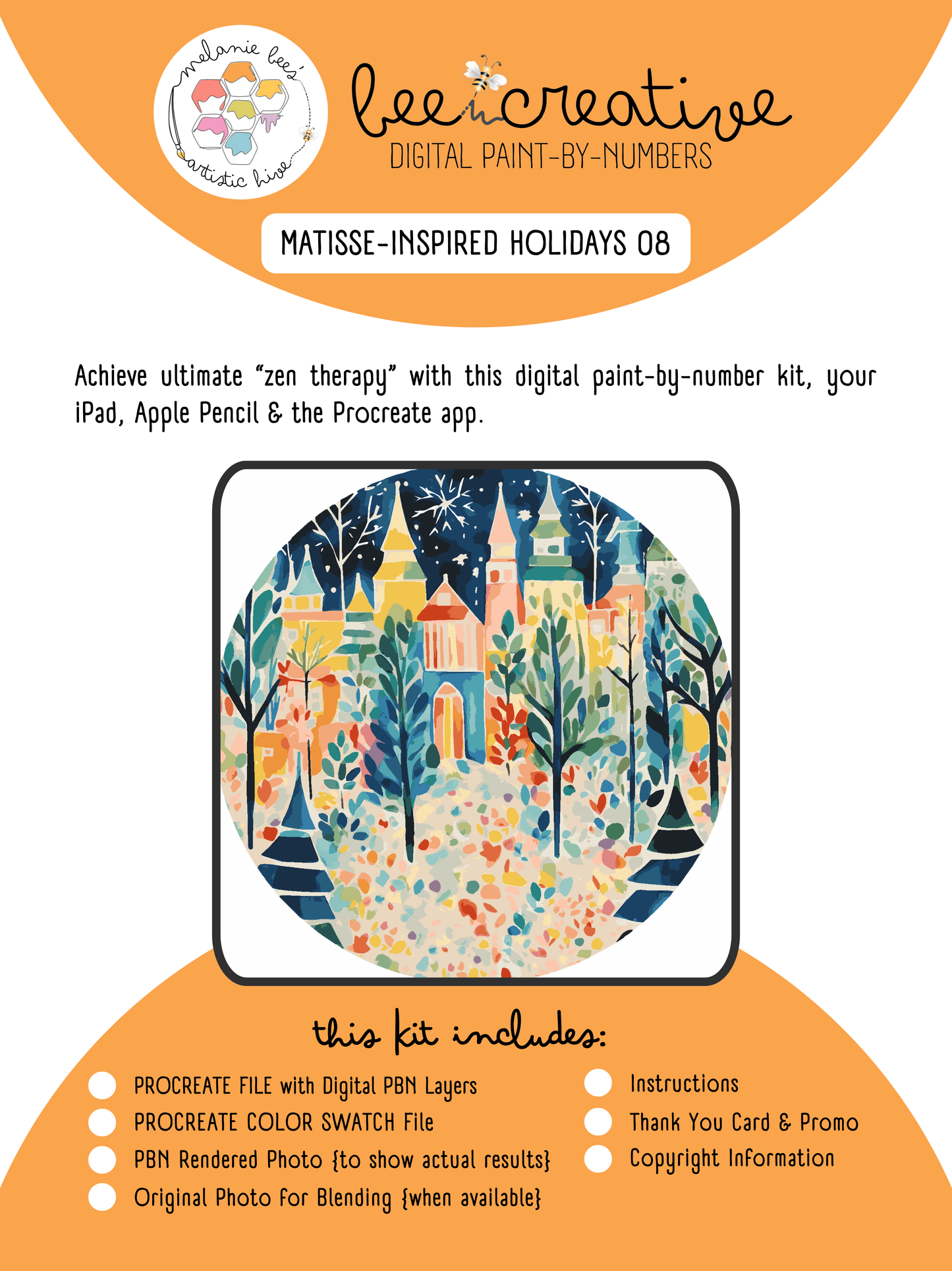 BEE CREATIVE Digital Paint by Number Kit {for Procreate} - MATISSE {Inspired} HOLIDAYS 08