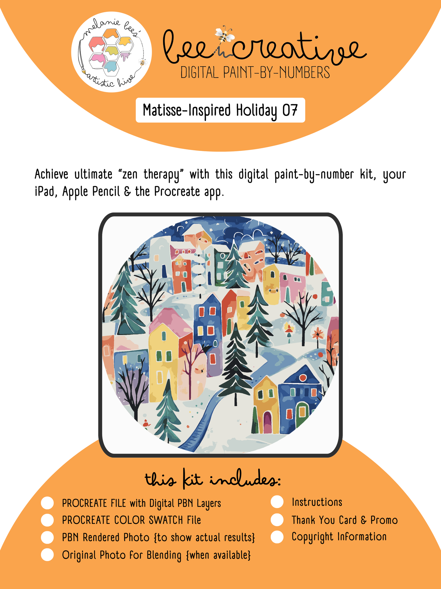 BEE CREATIVE Digital Paint by Number Kit {for Procreate} - MATISSE {Inspired} HOLIDAYS 07