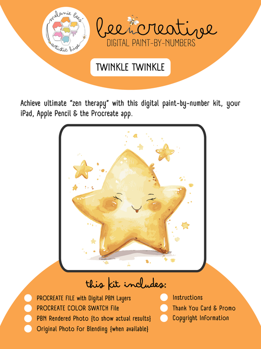 BEE CREATIVE Digital Paint by Number Kit {for Procreate} - TWINKLE TWINKLE