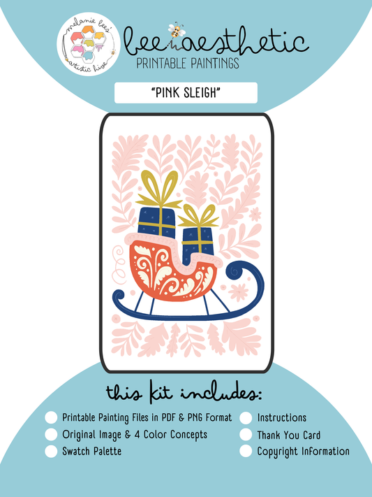 BEE AESTHETIC Printable Painting Kit - PINK SLEIGH