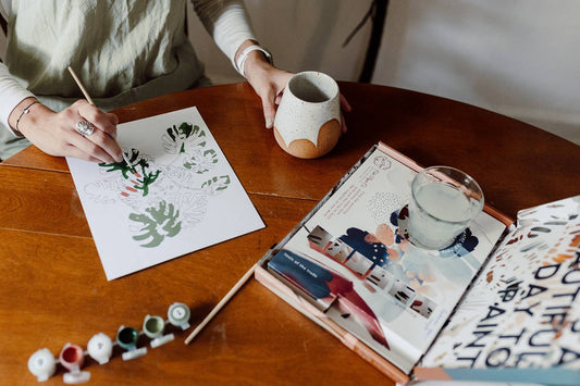 Cate Paper Co - Kit de pintura por números FLORES TROPICALES (PBN)