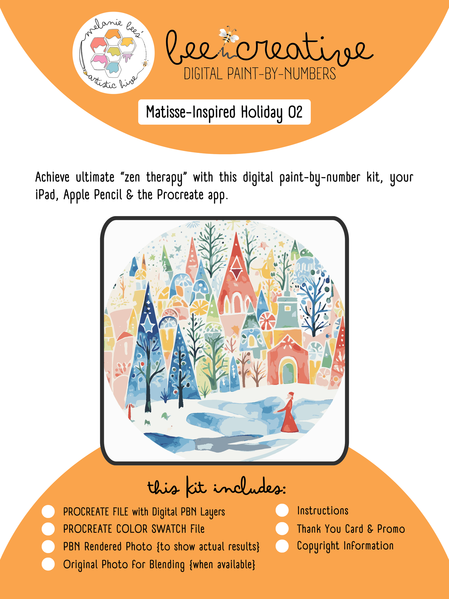 BEE CREATIVE Digital Paint by Number Kit {for Procreate} - MATISSE {Inspired} HOLIDAYS 02