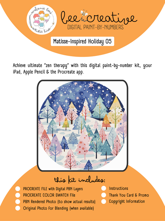 BEE CREATIVE Digital Paint by Number Kit {for Procreate} - MATISSE {Inspired} HOLIDAYS 05