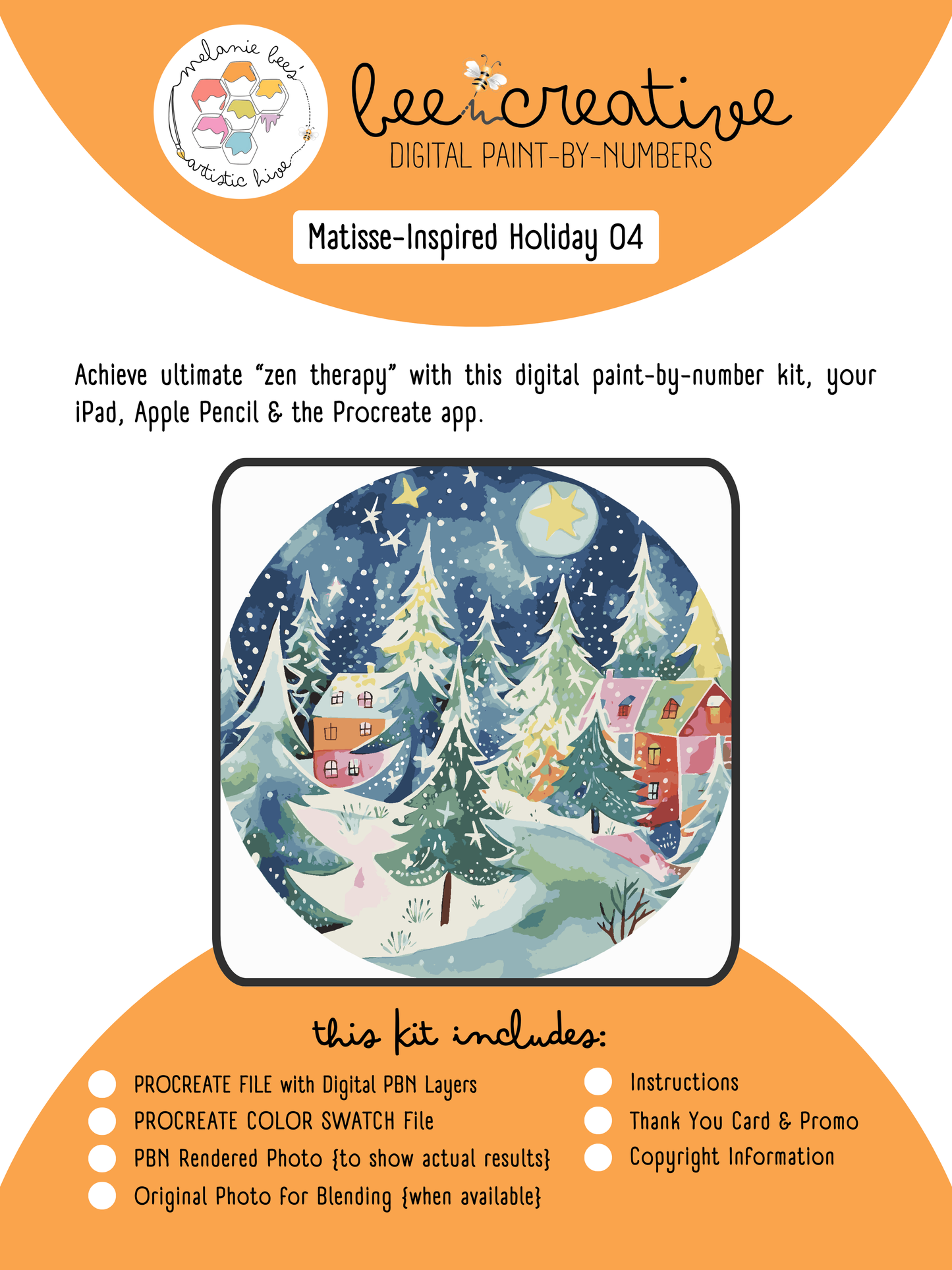 BEE CREATIVE Digital Paint by Number Kit {for Procreate} - MATISSE {Inspired} HOLIDAYS 04