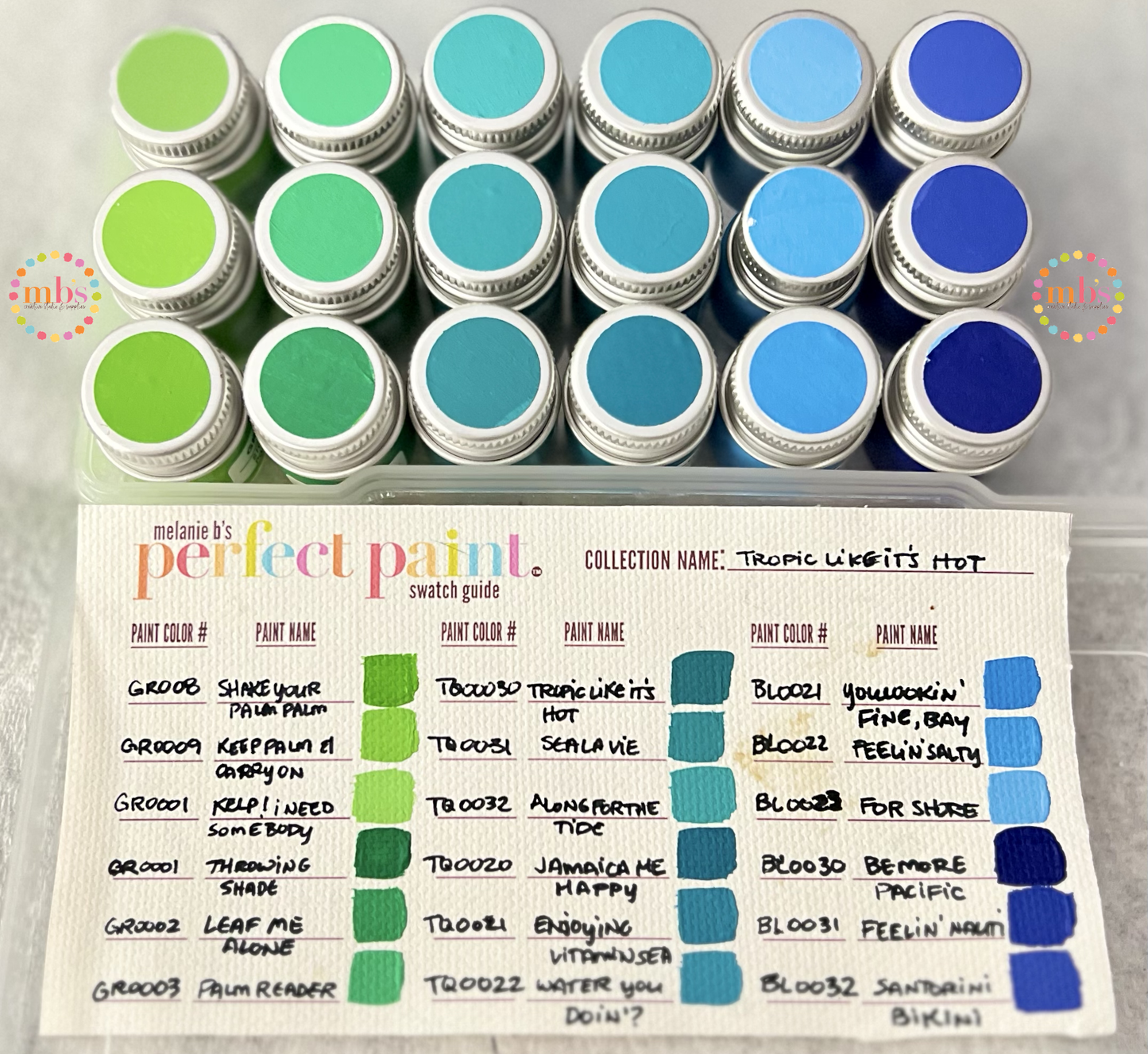 PREORDER ITEM - Melanie B's Handmade Acrylic "Perfect Paint" - TROPIC LIKE IT'S HOT Collection