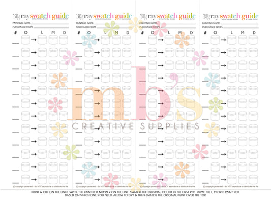 Guía digital descargable e imprimible de MB para PBN: GUÍA DE MUESTRAS DE 3 TONOS DE GRIS
