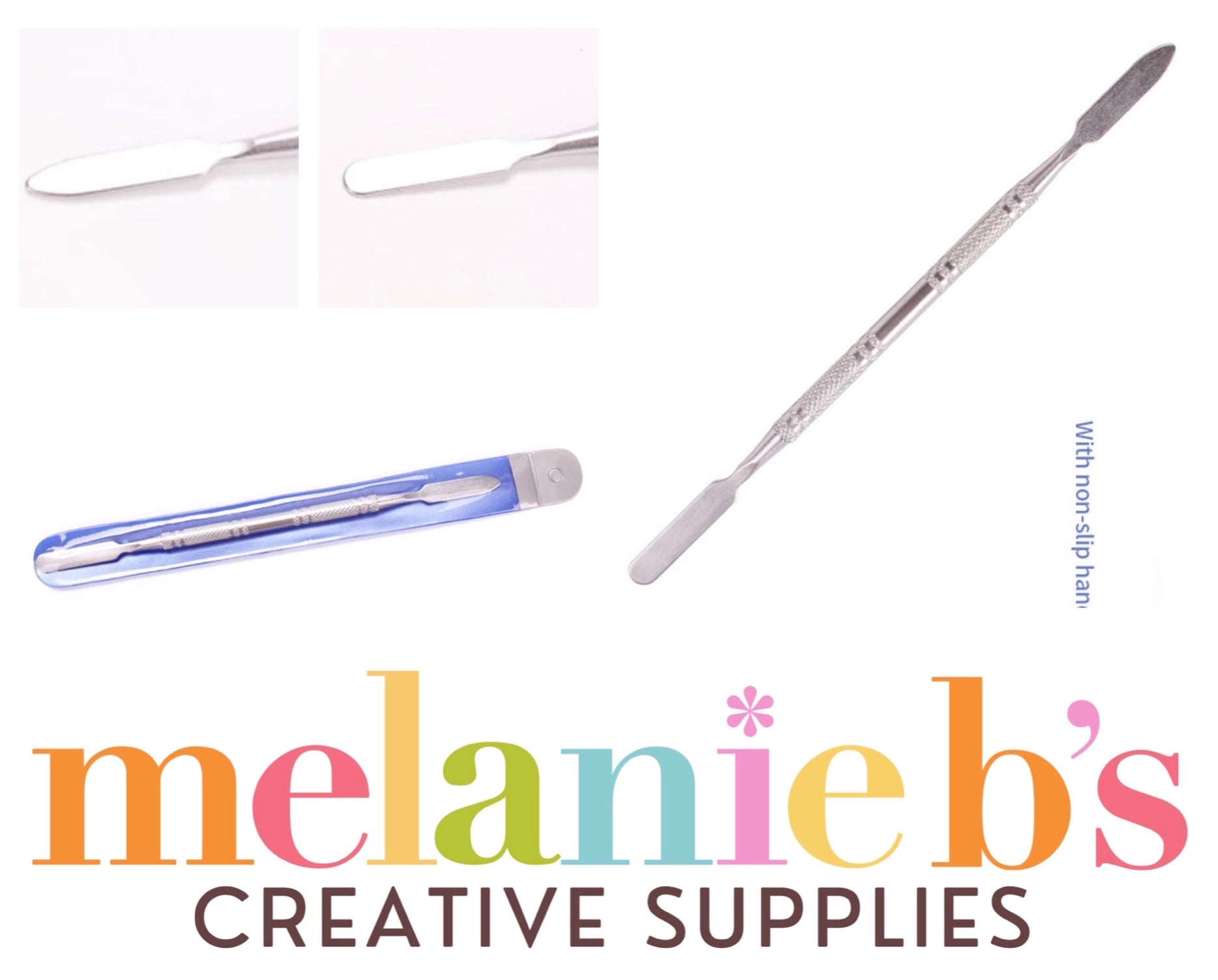 Stainless Steel Paint Stirrer 2: Two-Sided Pointed/Flat w Grip – Melanie  B's Creative Supplies