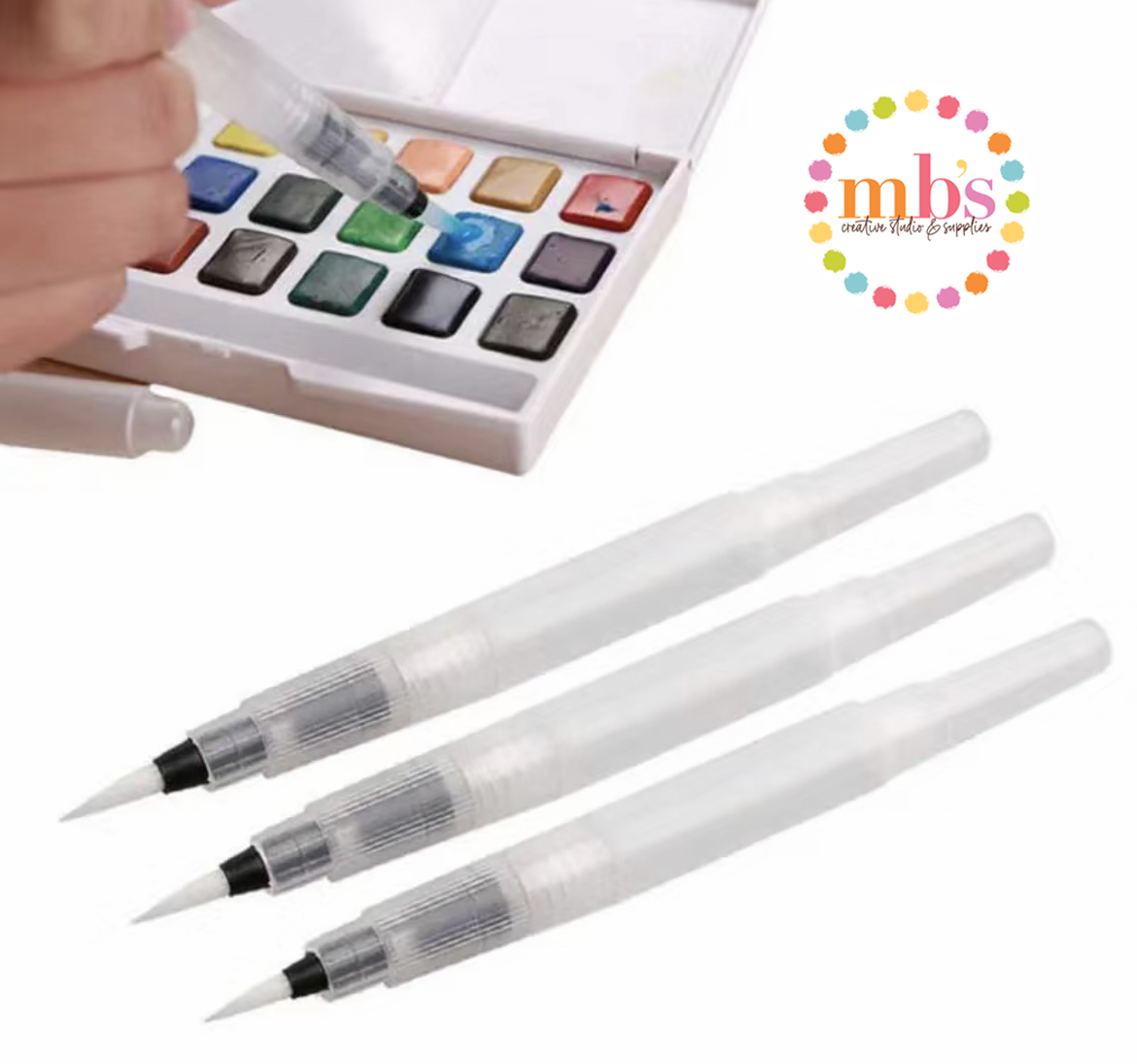 Watercolor Waterbrushes Refillable Paint Brushes - Set of 3 {S, M, L}