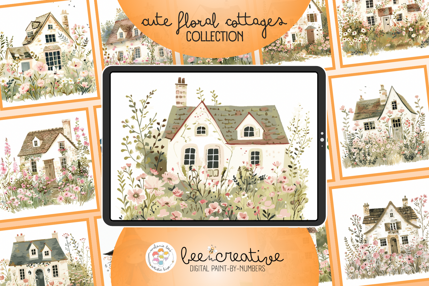 bee creative collection - cute floral cottages.