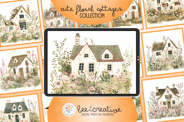 bee creative collection - cute floral cottages.