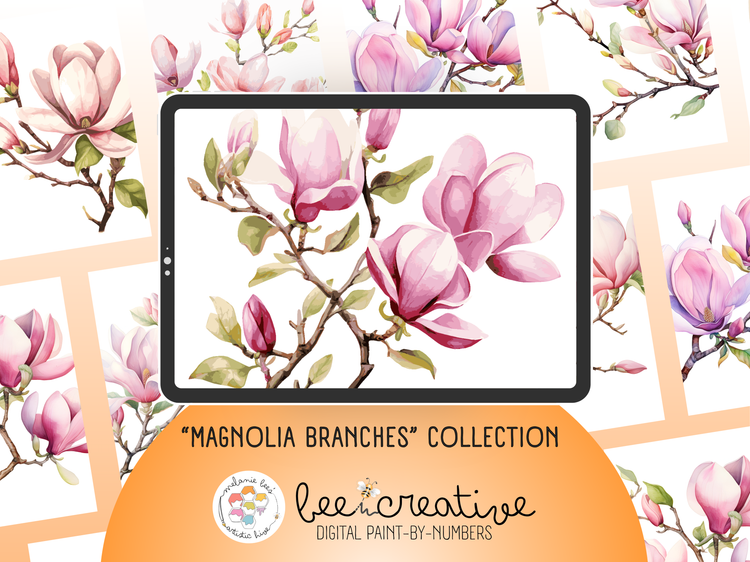 bee creative digital pbn kits - magnolia branch collection.