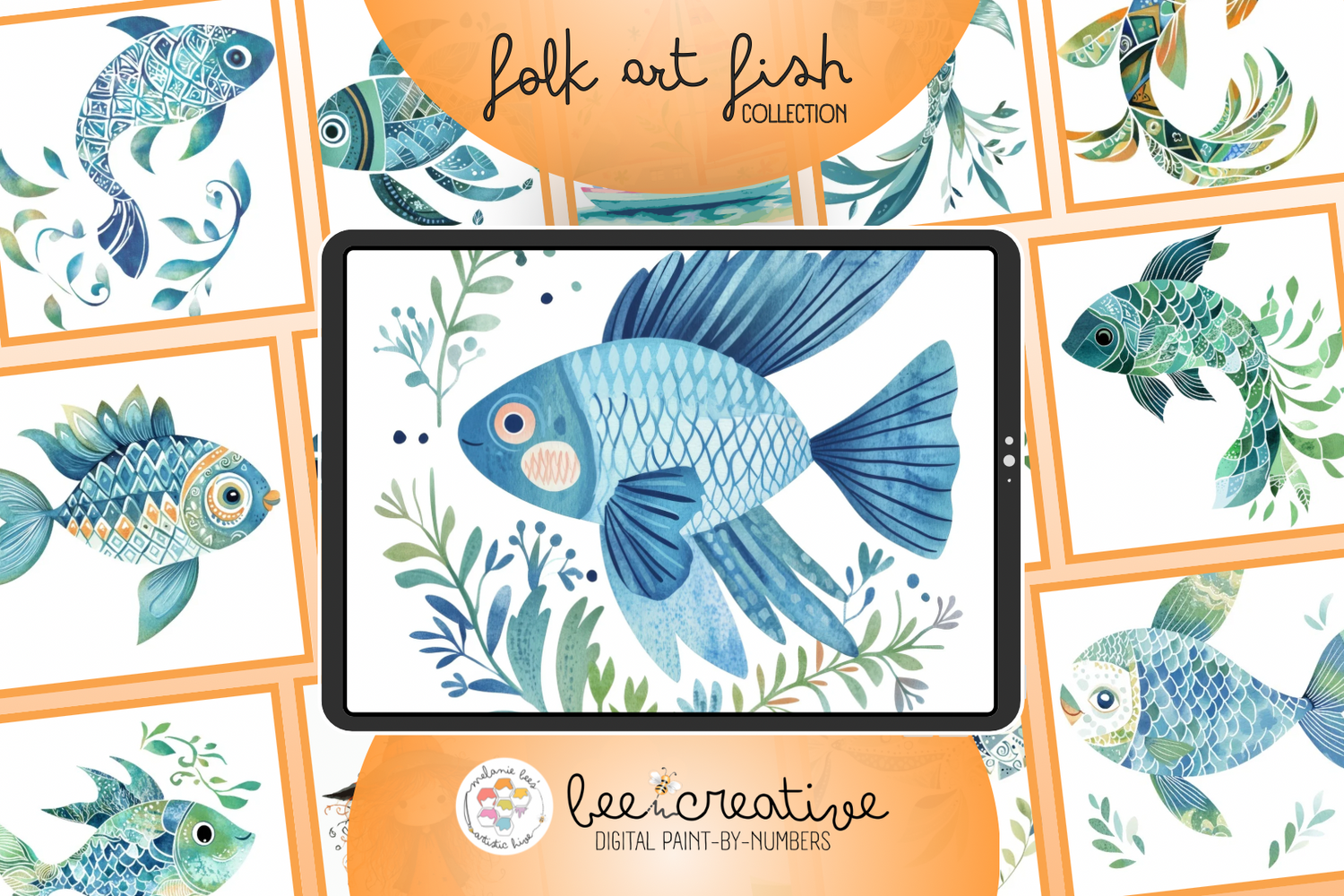 bee creative collection - folk art fish.