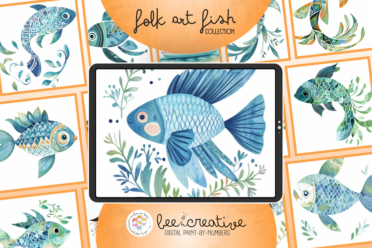 bee creative collection - folk art fish.