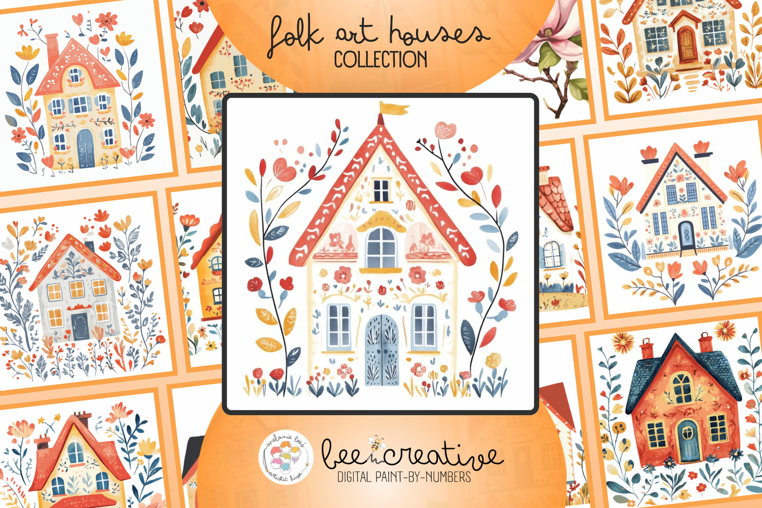 bee creative collection - folk art houses.
