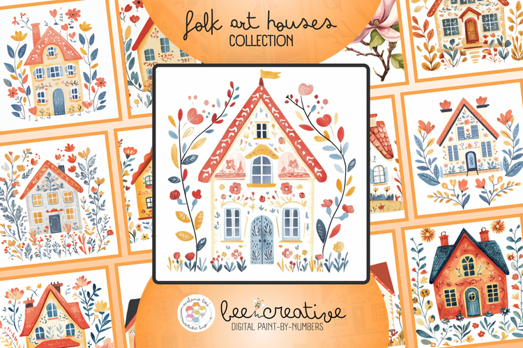 bee creative collection - folk art houses.