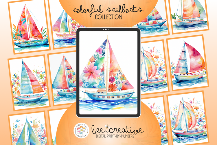 bee creative collection - colorful sailboats.