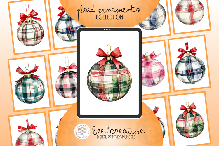 bee creative collection - plaid ornaments.