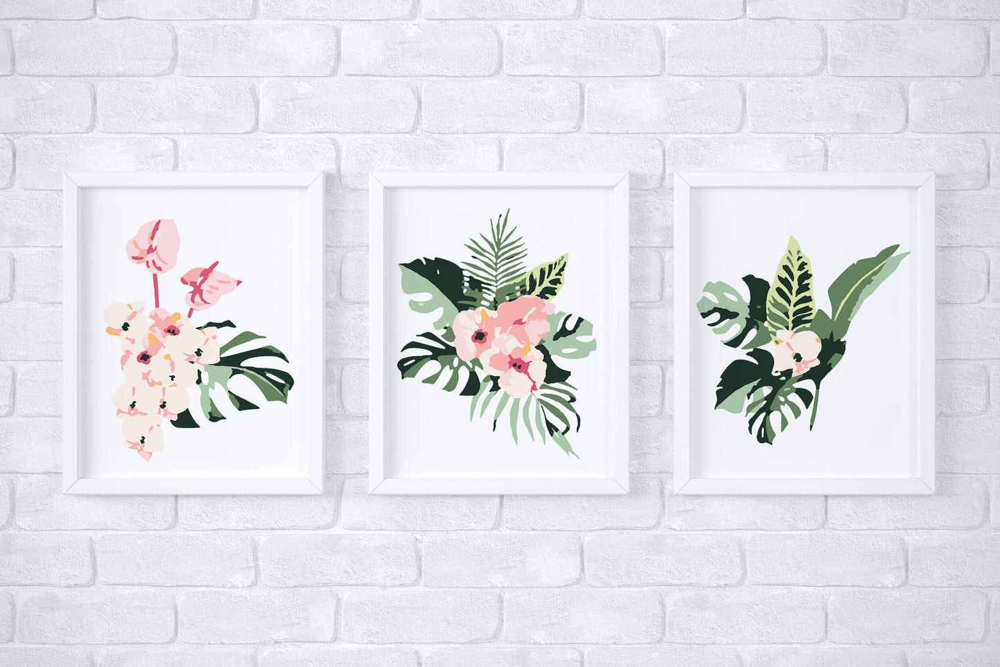 Cate Paper Co - Kit de pintura por números FLORES TROPICALES (PBN)