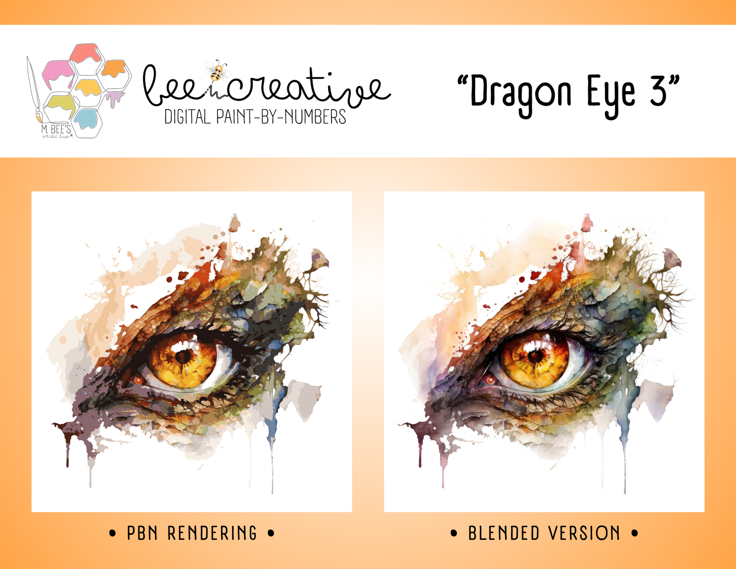 BEE CREATIVE Digital Paint by Number Kit {for Procreate} - DRAGON EYE 3