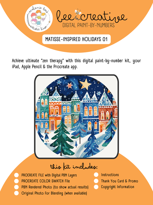 BEE CREATIVE Digital Paint by Number Kit {for Procreate} - MATISSE {Inspired} HOLIDAYS 01