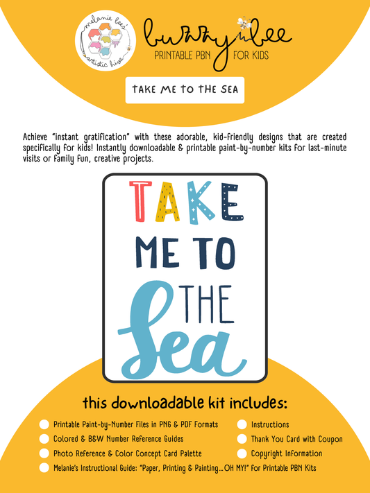 BUZZY BEE KIDS Printable Paint by Number Kit - TAKE ME TO THE SEA