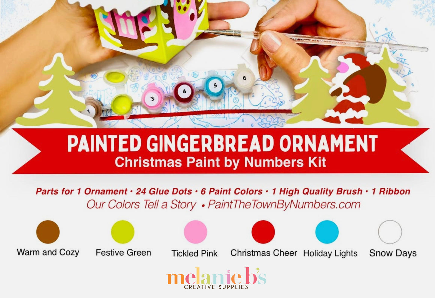 Paint by Number PBN 3D Christmas Ornament: Gingerbread House {Limited Quantities}