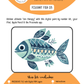 BEE CREATIVE Digital Paint by Number Kit {for Procreate} - FOLK ART FISH 03