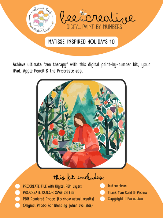 BEE CREATIVE Digital Paint by Number Kit {for Procreate} - MATISSE {Inspired} HOLIDAYS 10