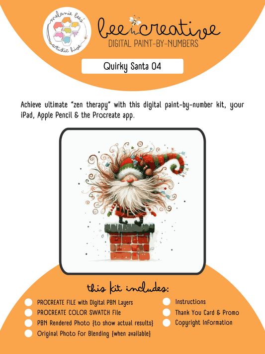 BEE CREATIVE Digital Paint by Number Kit {for Procreate} - QUIRKY SANTA 04