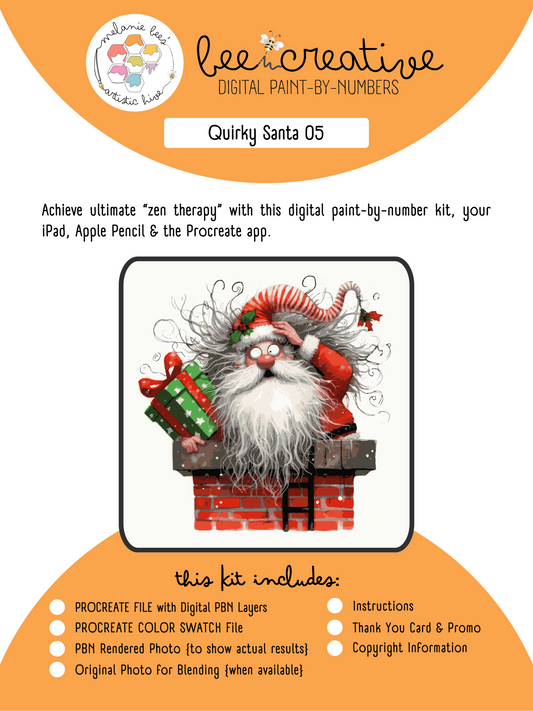 BEE CREATIVE Digital Paint by Number Kit {for Procreate} - QUIRKY SANTA 05