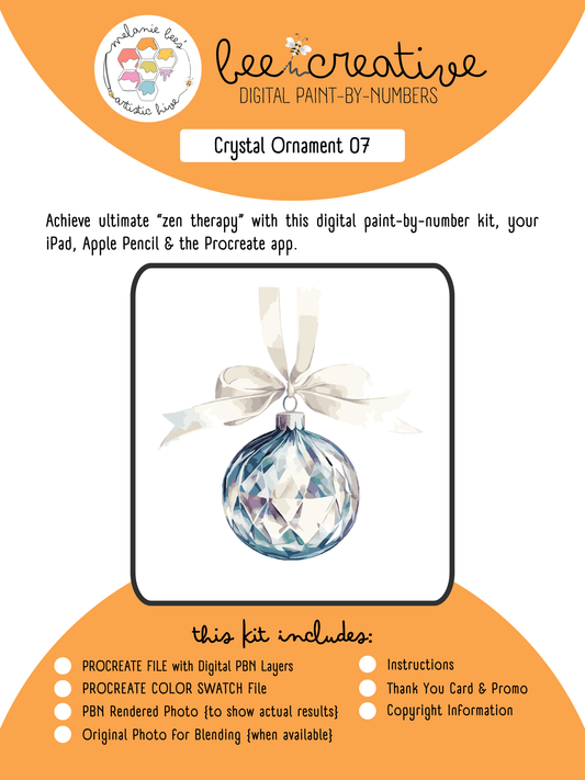 BEE CREATIVE Digital Paint by Number Kit {for Procreate} - CRYSTAL ORNAMENT 07