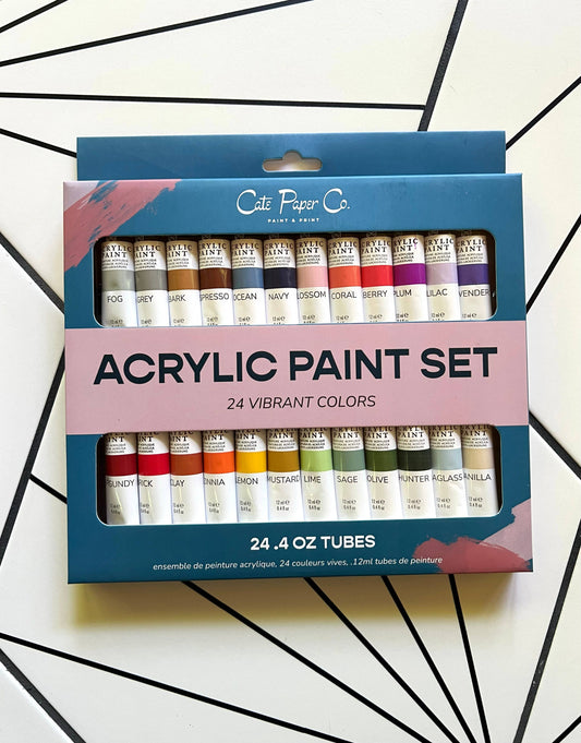 Cate Paper Co - SET OF 24 ACRYLIC PAINT TUBES