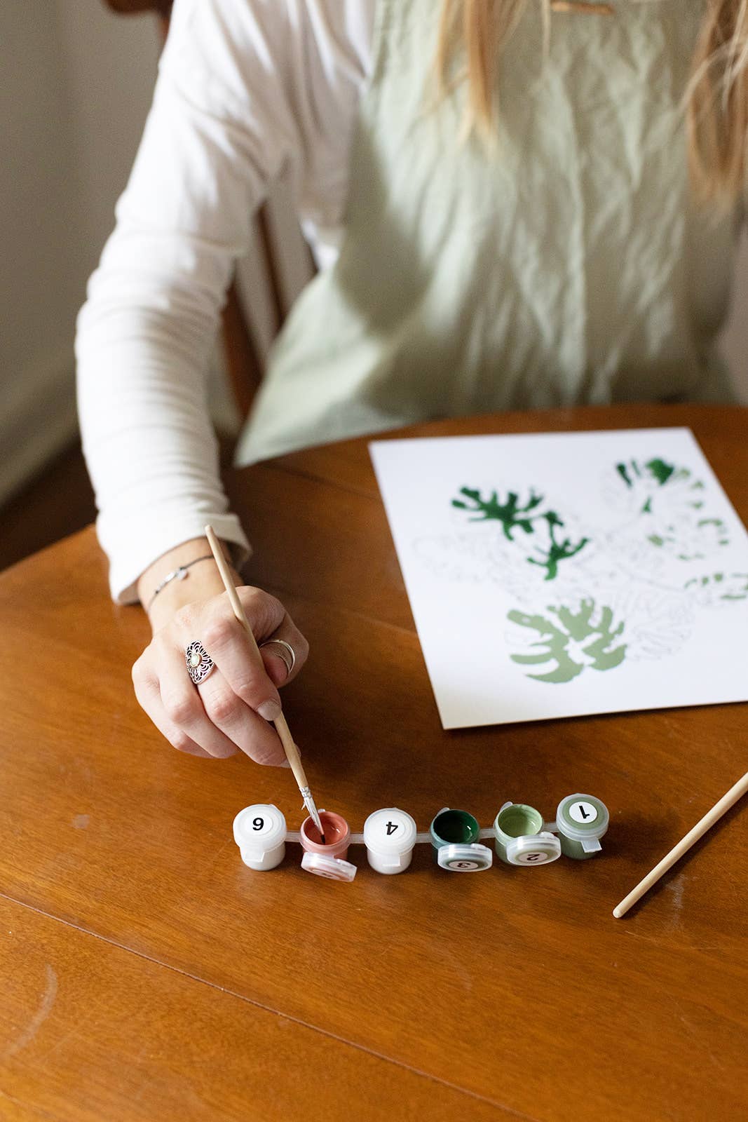 Cate Paper Co - RED, WHITE, & BLOOM Paint-By-Numbers PBN kit