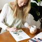 Cate Paper Co - RED, WHITE, & BLOOM Paint-By-Numbers PBN kit