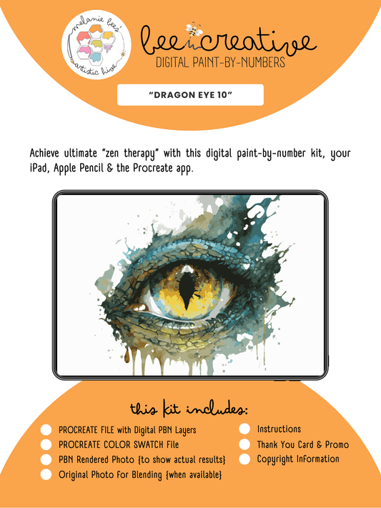 BEE CREATIVE Digital Paint by Number Kit {for Procreate} - DRAGON EYE 10