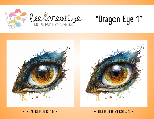 BEE CREATIVE Digital Paint by Number Kit {for Procreate} - DRAGON EYE 1