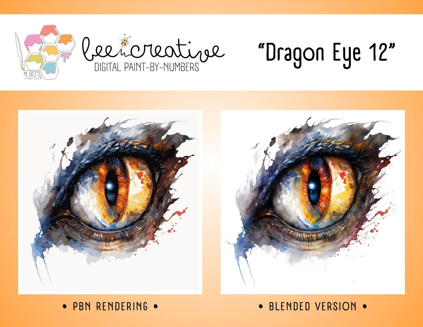 BEE CREATIVE Digital Paint by Number Kit {for Procreate} - DRAGON EYE 12