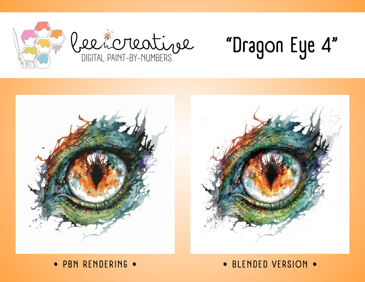 BEE CREATIVE Digital Paint by Number Kit {for Procreate} - DRAGON EYE 4