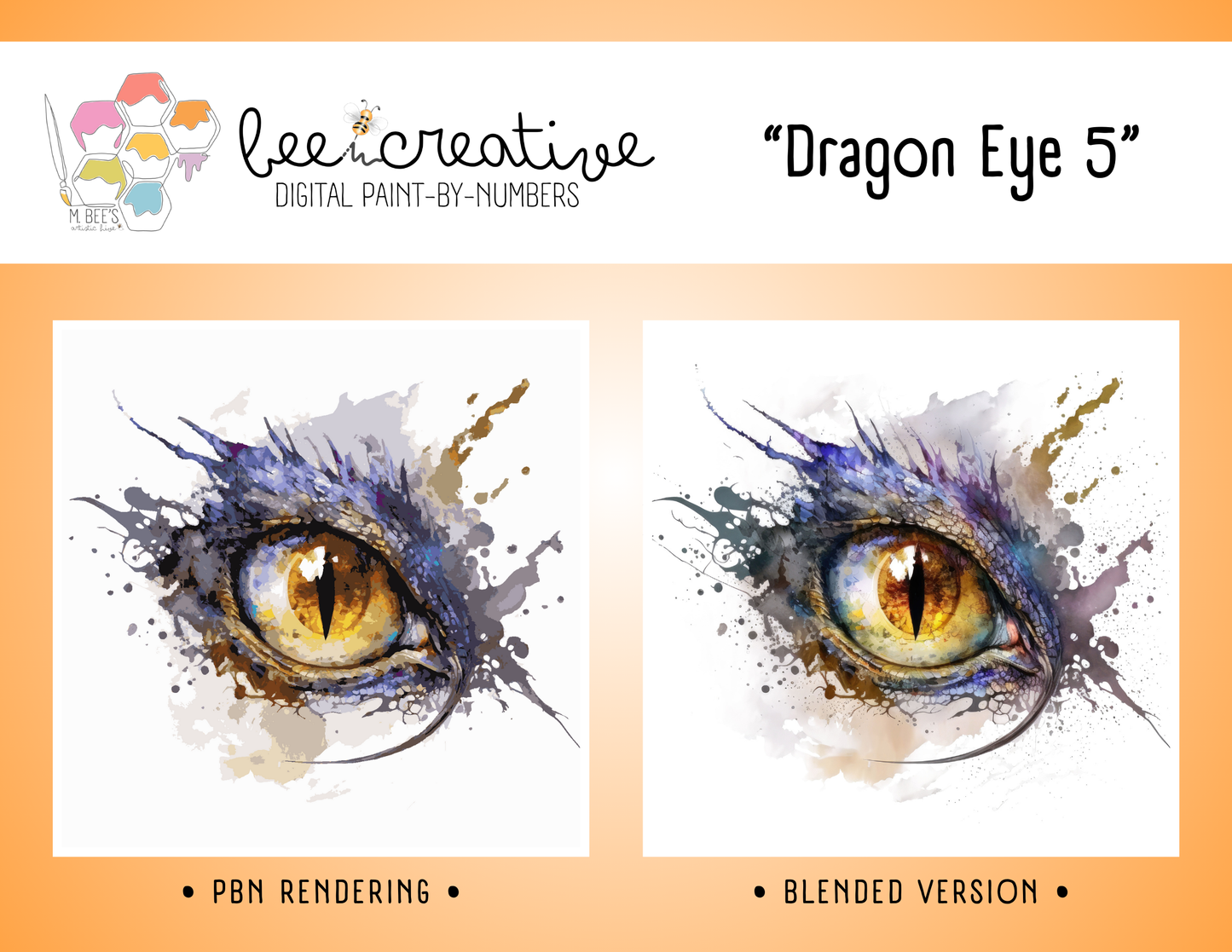 BEE CREATIVE Digital Paint by Number Kit {for Procreate} - DRAGON EYE 5