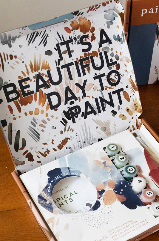 Cate Paper Co - RED, WHITE, & BLOOM Paint-By-Numbers PBN kit