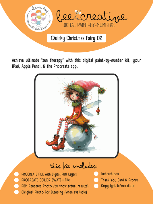 Kit de pintura digital por números BEE CREATIVE {para Procreate} - HADA NAVIDEÑA EXQUISITA 02