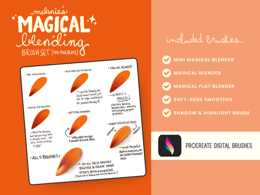 Melanie Bee’s MAGICAL BLENDING BRUSH SET for Procreate & Digital Paint by Numbers PBN